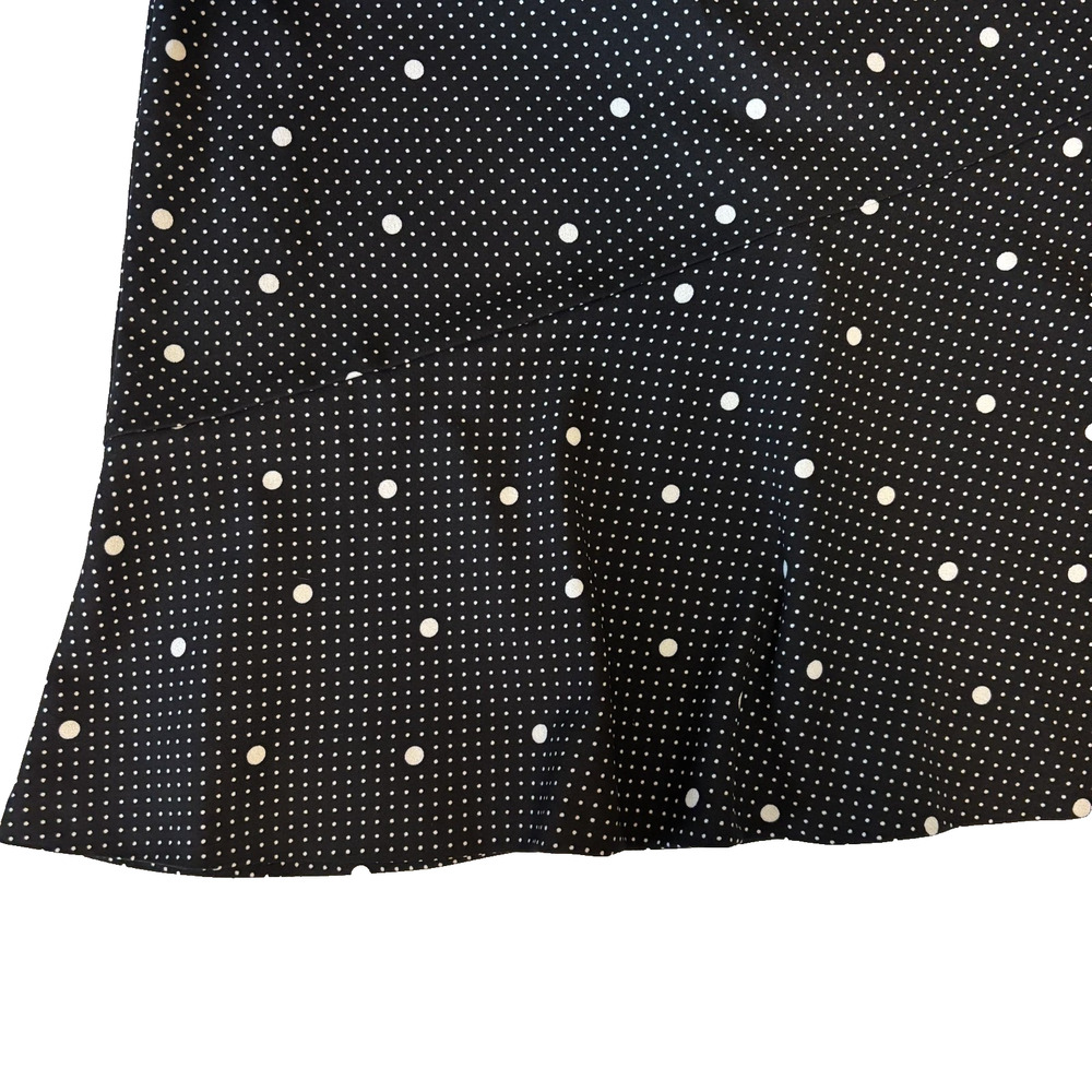 Lauren Ralph Lauren Dress 14 Bias-Cut Ruffled Sleeves & Hem Polka Dot Feminine - Picture 7 of 13